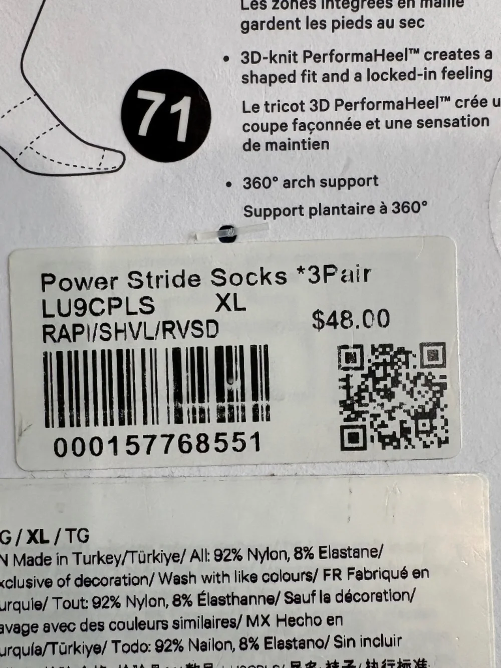 Lululemon power stride socks 3 pack